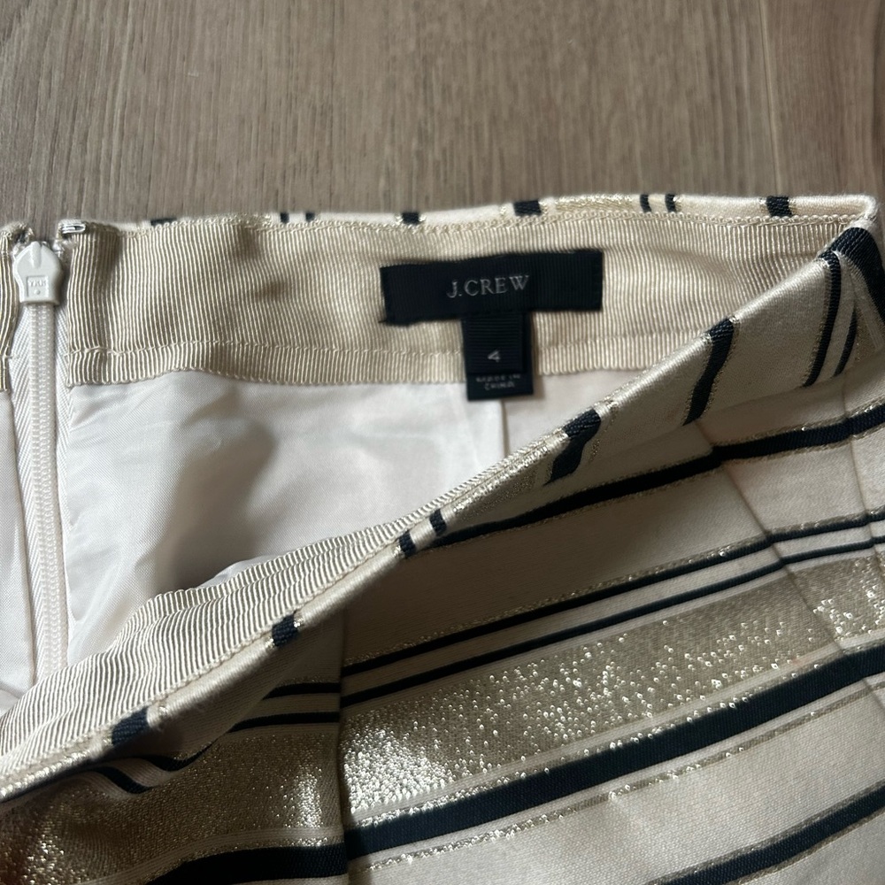 J. Crew Gold and Black Striped Pencil Skirt - Picture 3 of 4